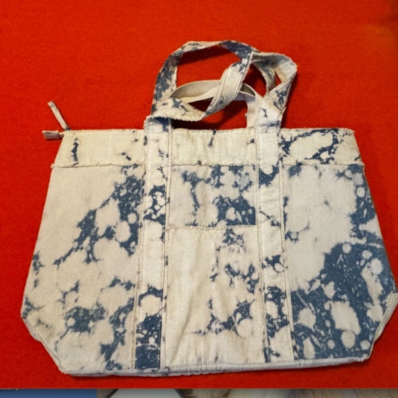 Zara tie dye acid wash denim maxi tote bag NWT - Picture 9 of 11